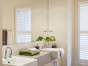 Cream bathroom with granite countertop 